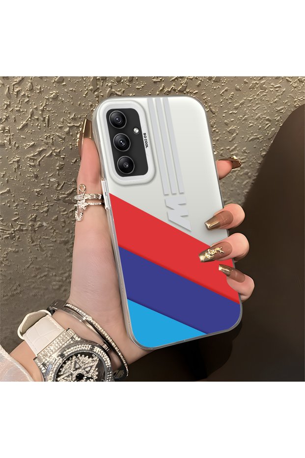 Samsung Galaxy A34 5g Compatible Bmw Patterned Silicone Edge Hard Back Anti-Fall Case