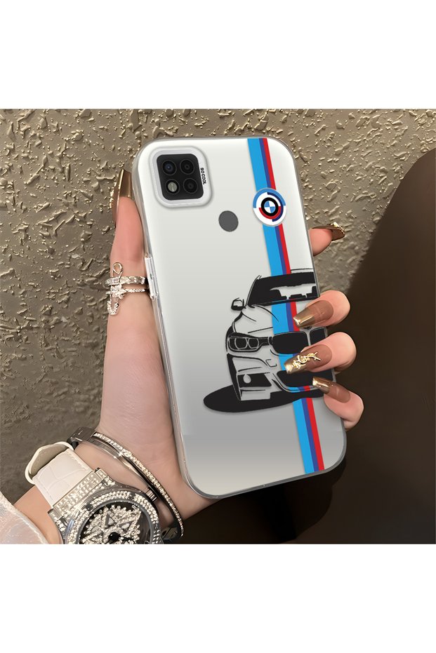 Xiaomi Poco C31 Compatible Silicone Edge Hard Back Anti-Fall Phone Case Bmw Patterned