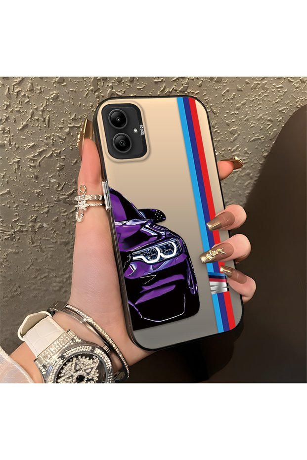Samsung Galaxy A05 Compatible Silicone Edge Hard Back Anti-Fall Phone Case Bmw Patterned
