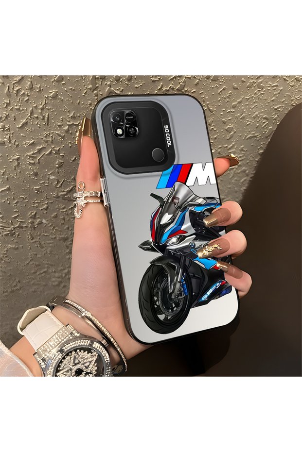 Xiaomi Redmi 10A Compatible Silicone Edge Hard Back Anti-Fall Phone Case with Car Pattern