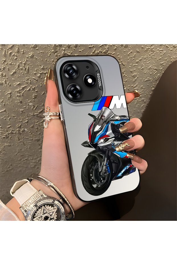 Tecno Spark 10 Pro Compatible Silicone Edge Hard Back Anti-Fall Phone Case with Car Pattern