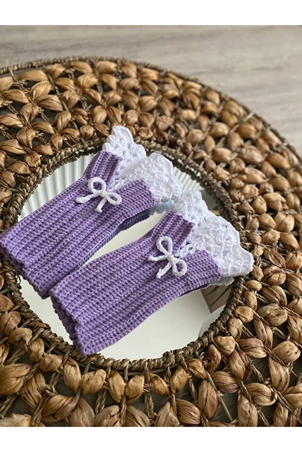 Vintage Örgü Dantel Eldiven , Bileklik - 3