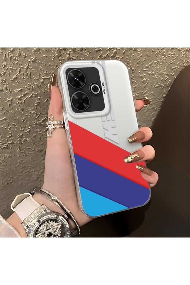 Xiaomi Redmi 13 4g Compatible Bmw Patterned Silicone Edge Hard Back Anti-Fall Case