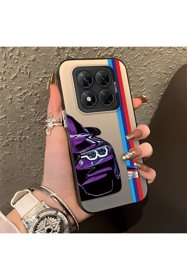 Xiaomi Poco X7 5g Compatible Silicone Edge Hard Back Anti-Fall Phone Case Bmw Patterned
