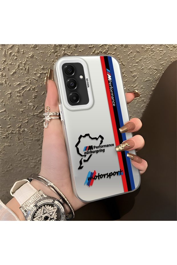 Samsung Galaxy A16 Compatible Bmw Patterned Silicone Edge Hard Back Anti-Fall Phone Case