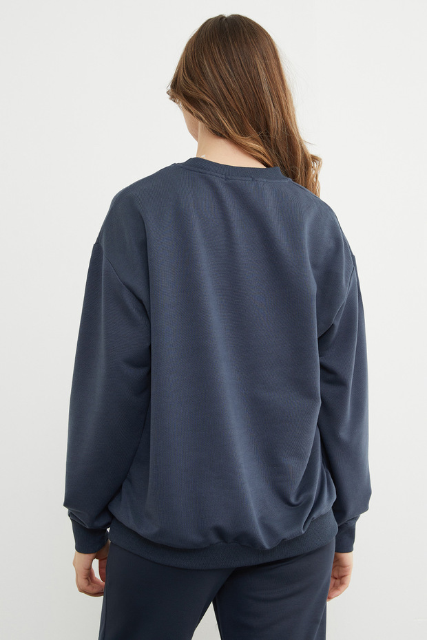 Basic Bisiklet Yaka Sweatshirt - 8