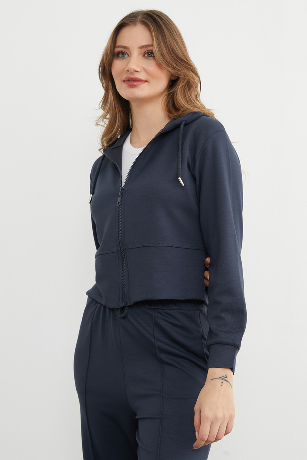 Basic Kapüşonlu Çimalı Modal Eşofman Takımı - 7