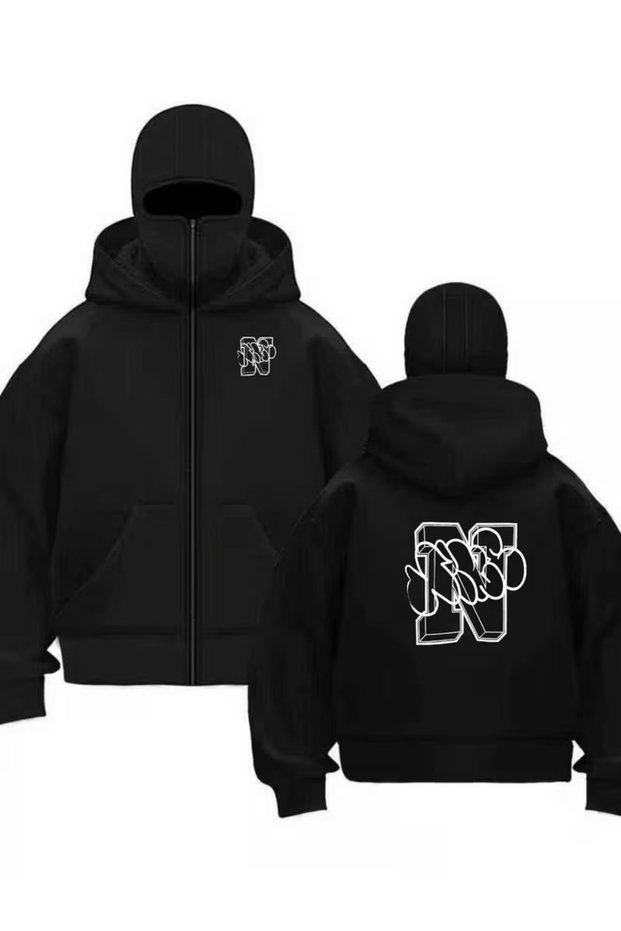 Snow Masked Ninja Unisex Sweatshirt Cardigan 2Strands Thick Fleece