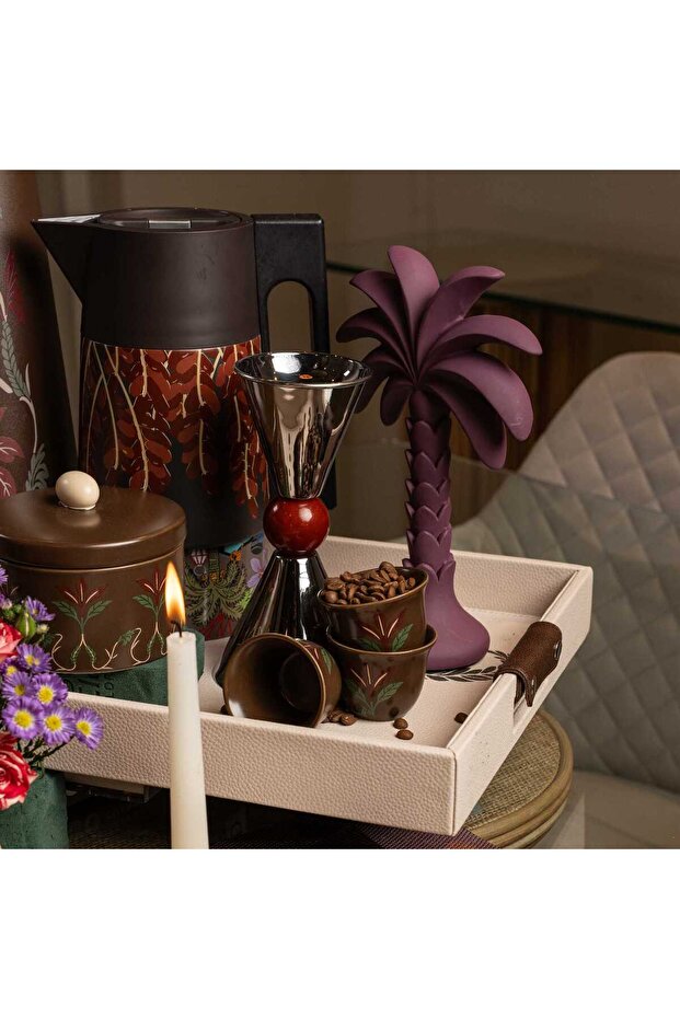 Brown Palm Pattern Coffee Cups - 7