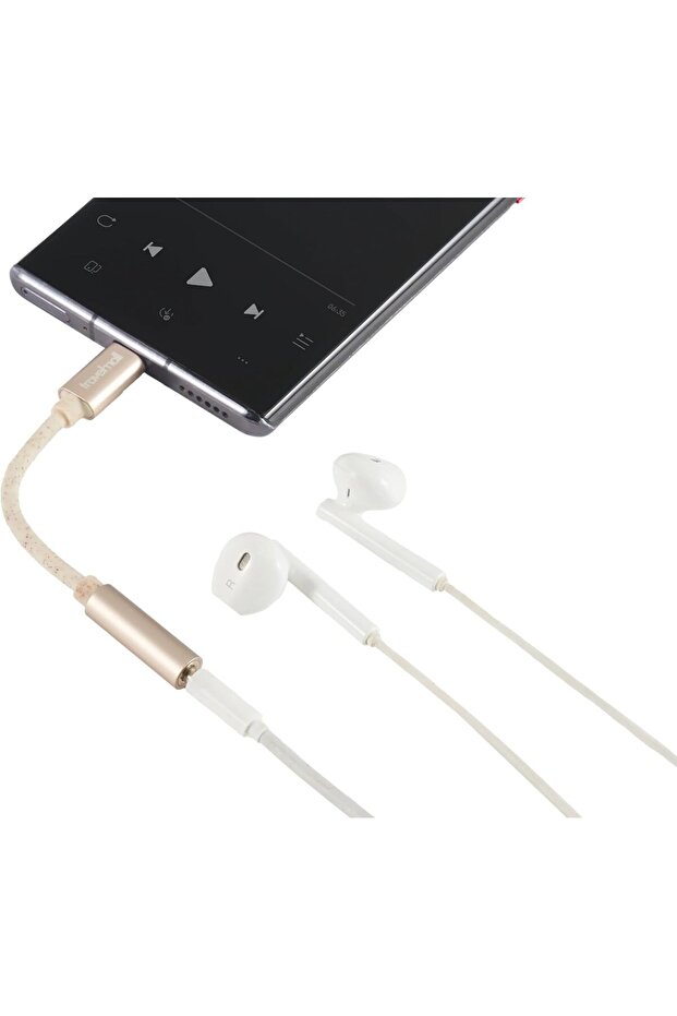 Eco-Friendly USB-C to 3.5mm Audio Jack Adapter for Headphones – Champagne Gold