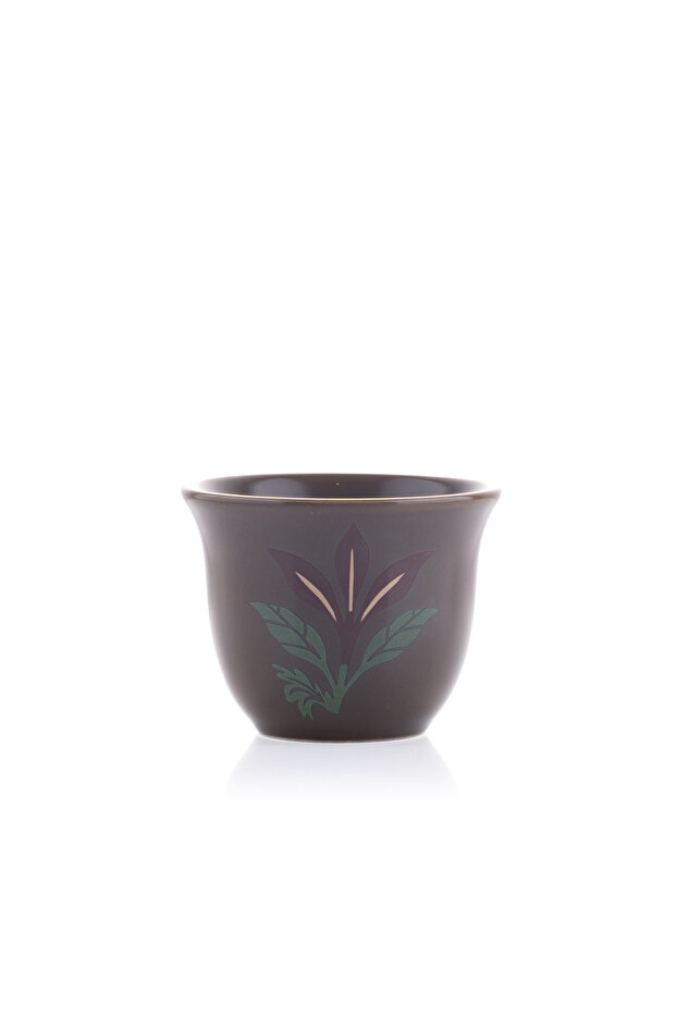 Brown Palm Pattern Coffee Cups - 4
