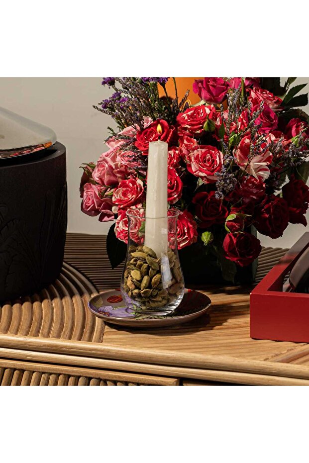 طقم فناجين شاي متعددة الألوان بنقشة التمر من مالاث - 5