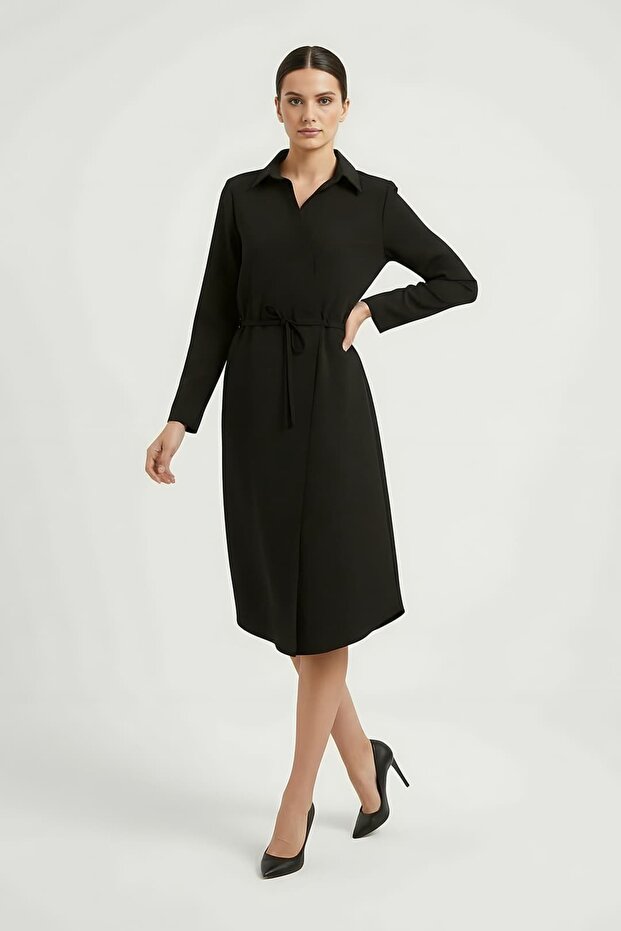 Anvelop Stil Krep Elbise - 2