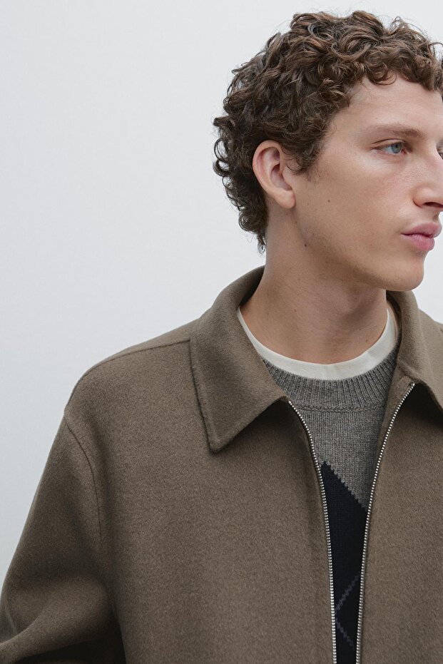 Cepli yün karışımlı ceket - 4