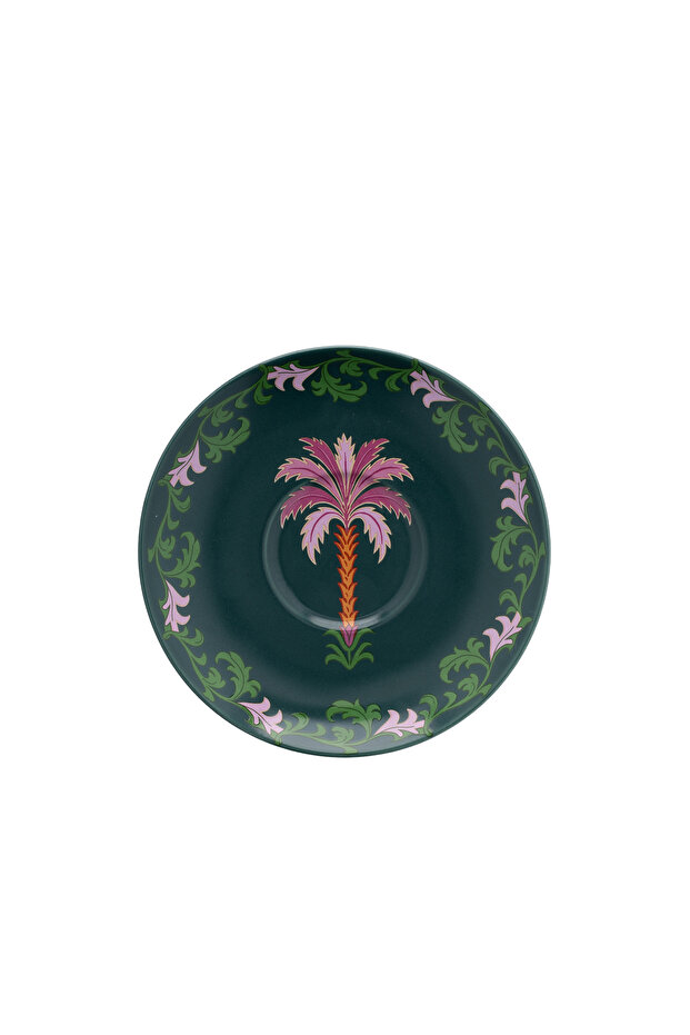 طقم فناجين شاي أخضر بنقشة النخيل من أسيب - 3