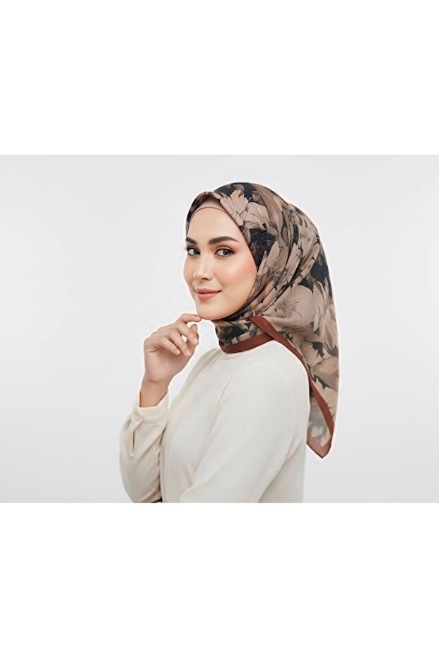 Çiçek Desen Kışlık Eşarp - 1