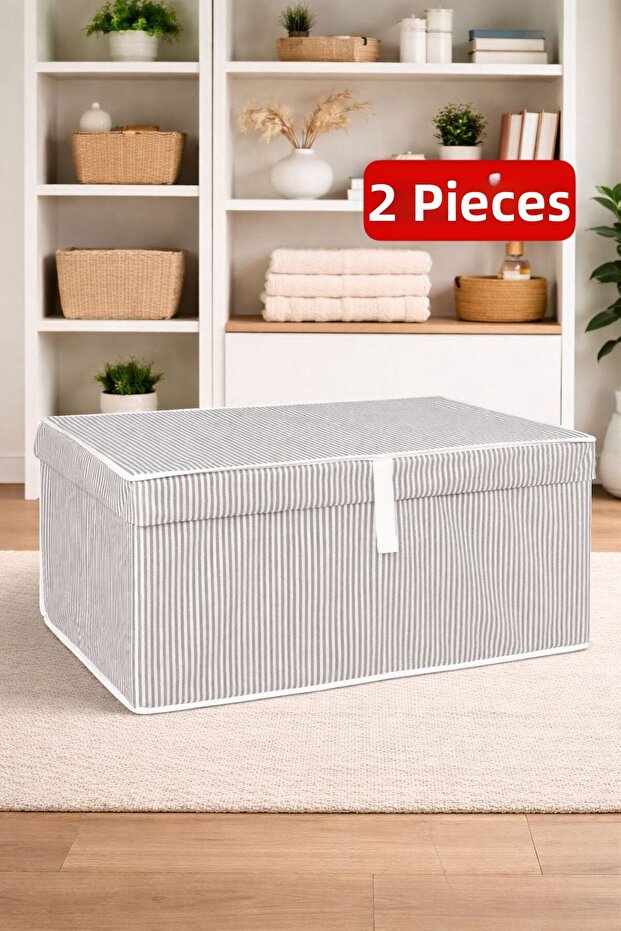 Set of 2 Soft Line Premium Covered Box Storage Large Size - 30*40*60