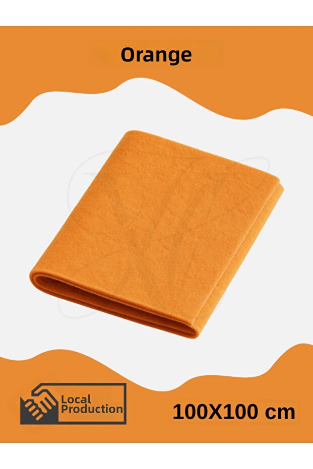 Orange Felt Fabric Suitable for Handicrafts and Gift Giving – 160 Gr 100X100 cm (1 Meter)