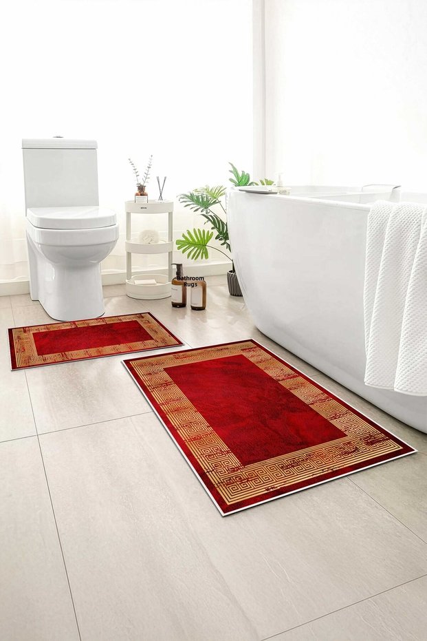 2-Pack Bath Mat, Soft Bathroom Rug, Non-Slip Backing, Washable - 60X100 - 50X60