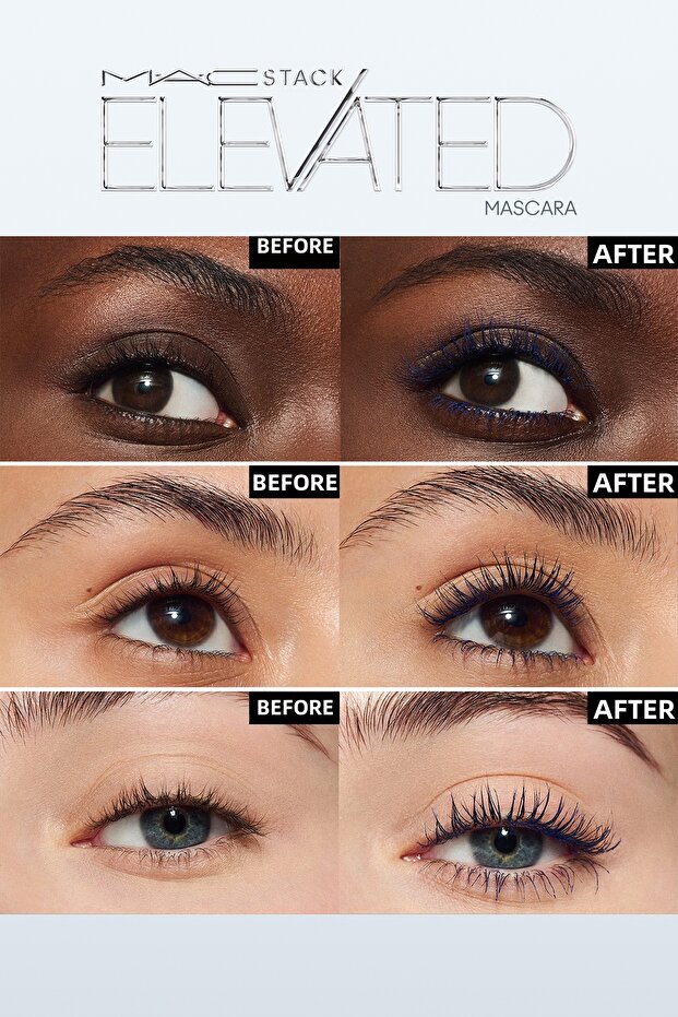 Macstack Denim Stack Elevated Blue Mascara That Lifts and Volumizes Eyelashes - 4