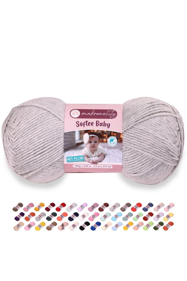 Premium Softee Baby Hand Knitting Yarn Baby Yarn Cardigan Sweater Vest Yarn Scarf Beanie Booties Baby Yarn Stone Color