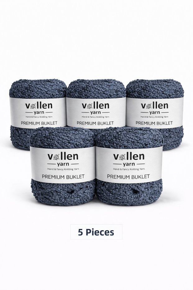 Premium Buklet Yarn 5 Pcs 100 g 150 m | Soft, Lightweight, and Shiny Texture | Luxury Hand Knitting Yarn
