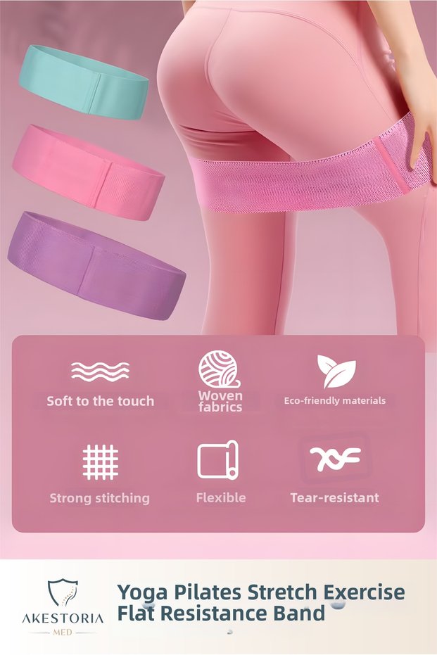 Home Sports Training Band, Fitness Pilates Squat Yoga & Pull up Exercise Hip Band (3 Pcs)