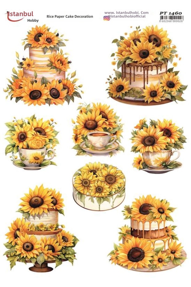 Brass Decopage Paper 30X42Cm Pt-1460 Sunflower