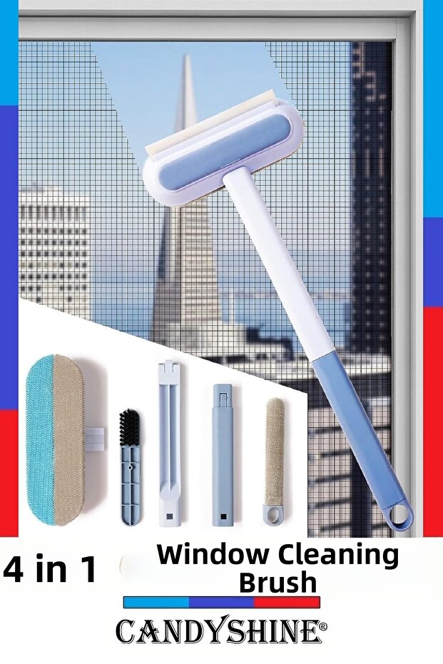4in1 Multifunctional Brush - Window Glass Squeegee Tv Glass Sofa Carpet Lint Removal Cleaning Brush