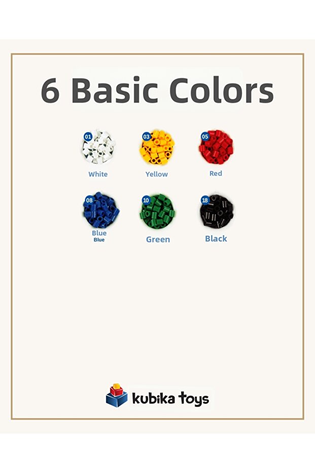 Midi Beads 1000Pcs - Mixed 6 Basic Colors - 2