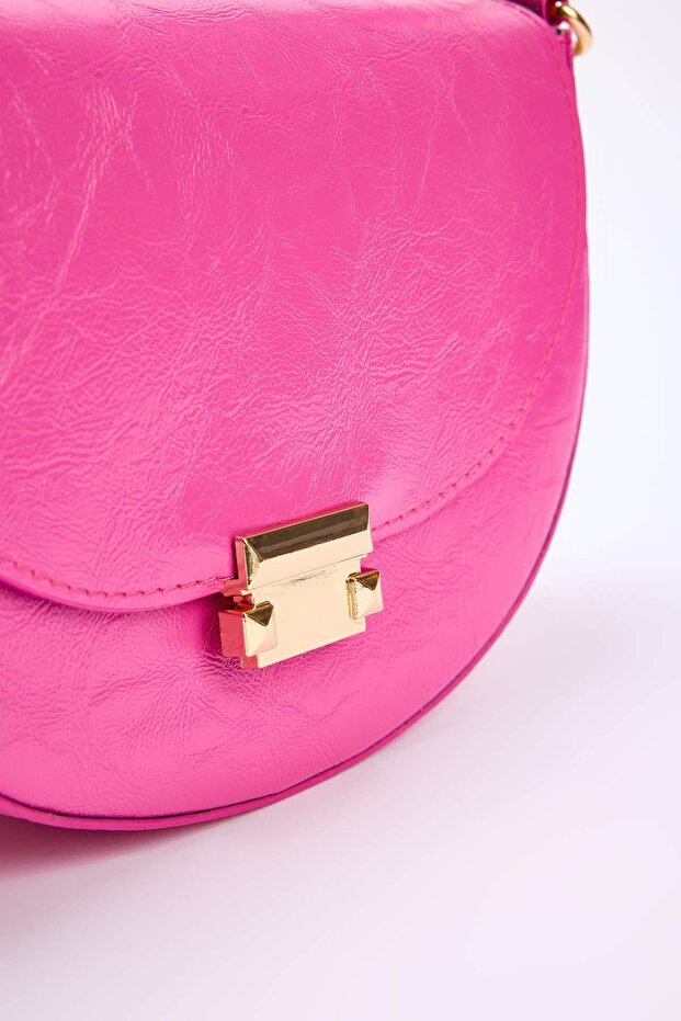 Pembe Metal Toka Detaylı Kadın Mini Boy City Omuz Çanta TAKAW26OC00022 - 6