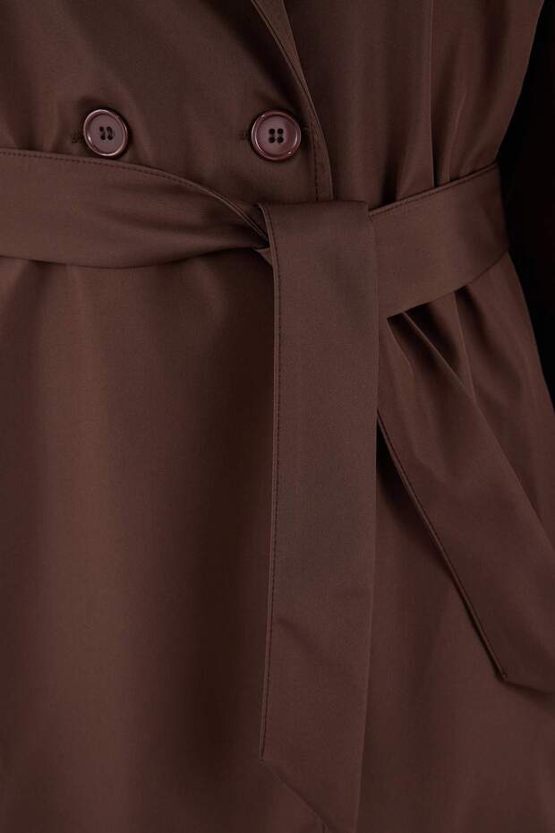 Kahverengi Oversize Büyük Beden Trençkot TBBSS25BM00001 - 10