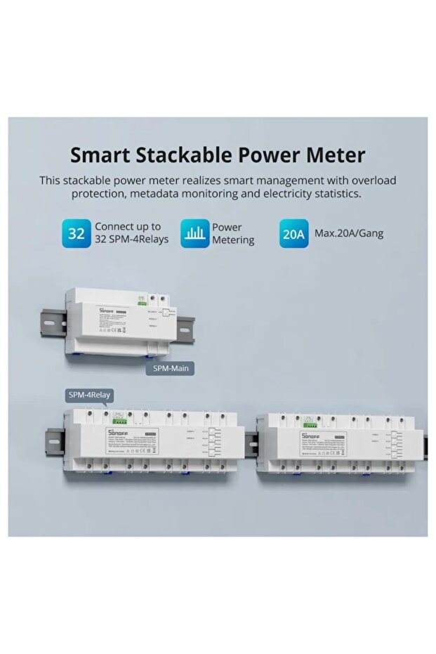 عداد الطاقة الذكي القابل للتكديس (SPM-4Relay) - 12