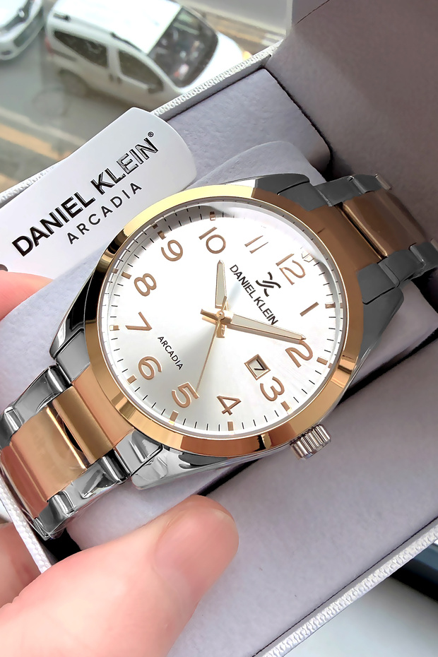 Original Stainless Steel Band Men's Wristwatch Waterproof Silver Color - Dke2004C7