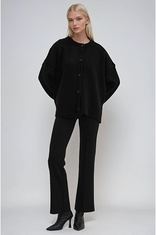 Dikiş Detaylı Basic Triko Hırka 5193 - 5