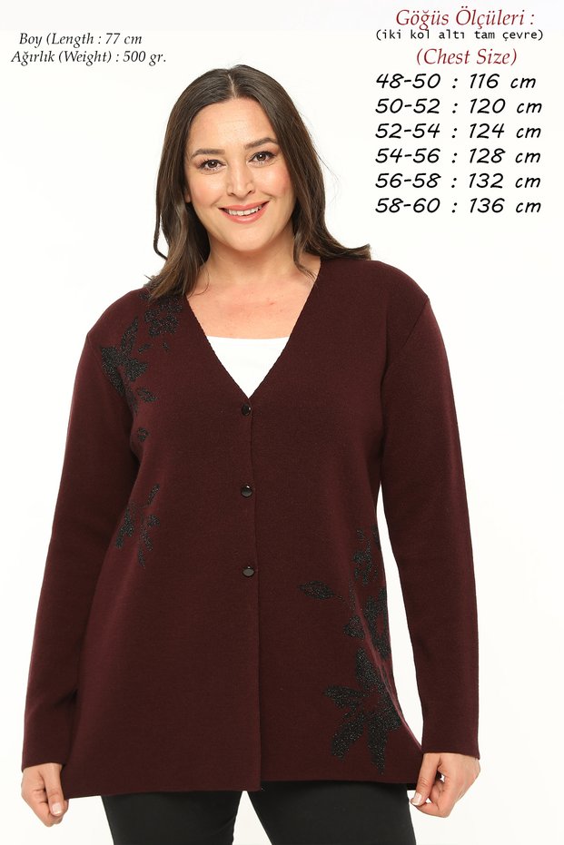 Knitwear Large Size Glitter Soft Seasonal Mother Women's Cardigan