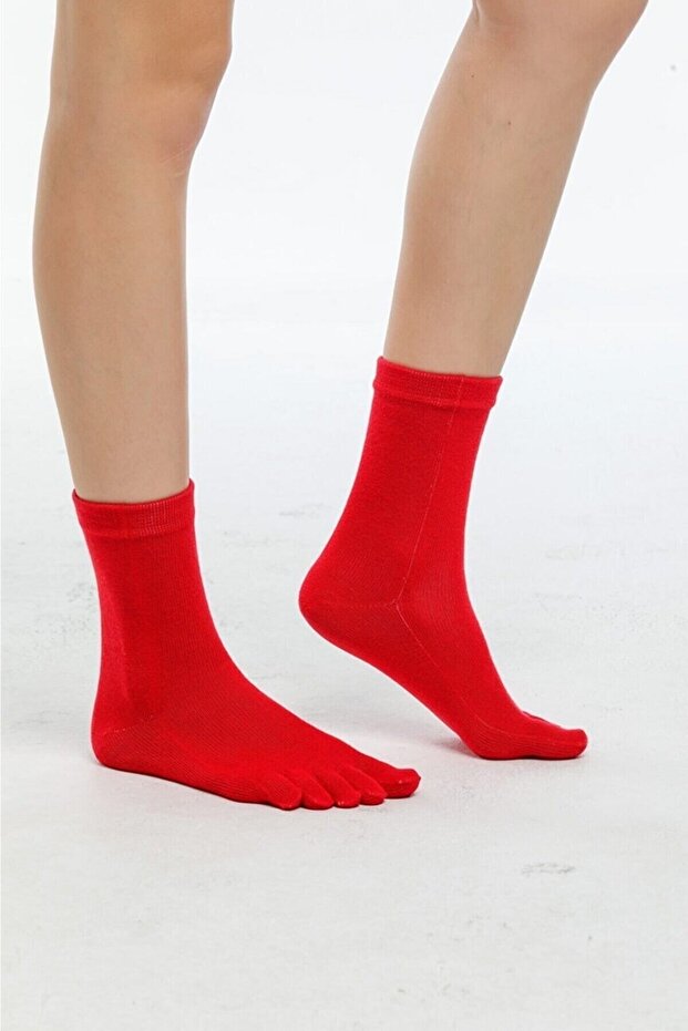 3'lü Paket Bambu Parmaklı Çorap - 2