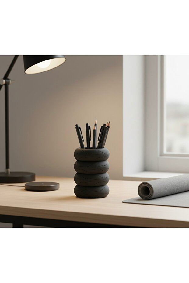 Motorcycle Tire Pen Holder - 3D Printing Organizer - Desktop Accessory for Motor Enthusiasts
