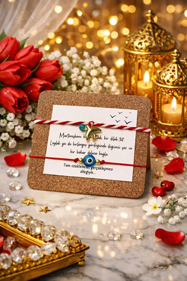 Double Marteniçka Wishing Bracelet Set - with Swallow and Evil Eye Beads