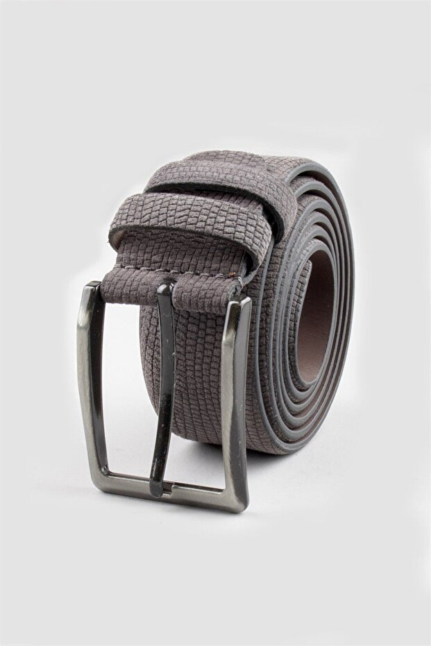 Men's 100% Genuine Leather 3.5 cm Classic Grey Belt