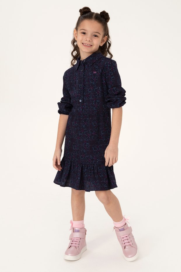 Girls’ Navy Woven Dress 50314351-VR033