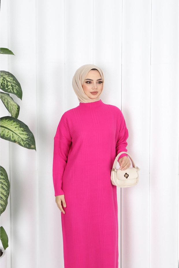 FİTİLLİ TRİKO ELBİSE - 4