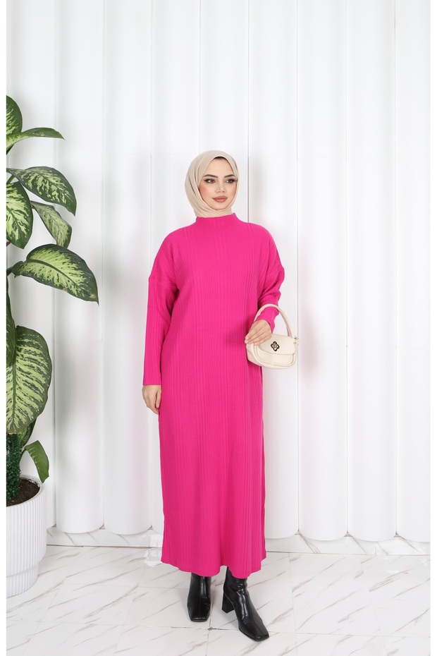 FİTİLLİ TRİKO ELBİSE - 2