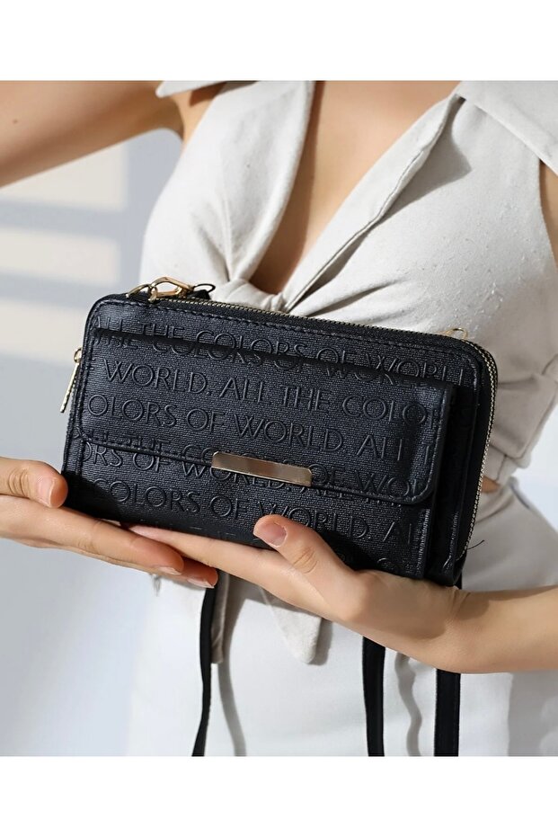 Kadın Siyah Cüzdan Çanta - 2