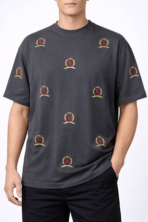 logo patch işlemeli tişört - 1