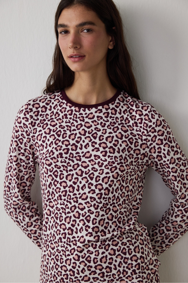 Multi-Colored Cool Leopard Pants Pajama Set - 2