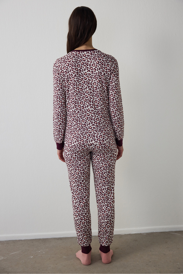 Multi-Colored Cool Leopard Pants Pajama Set - 4