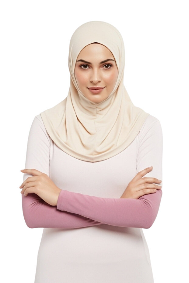 أكمام صلاة عملية من القطن الممشط باللون الوردي الداكن