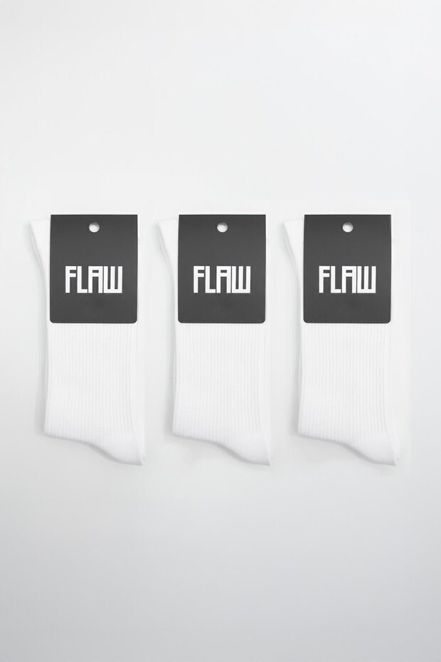 3'lü Basic Çorap Beyaz - 1