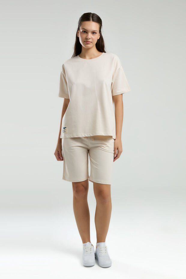 Kadın Krem Şort Takım - 2